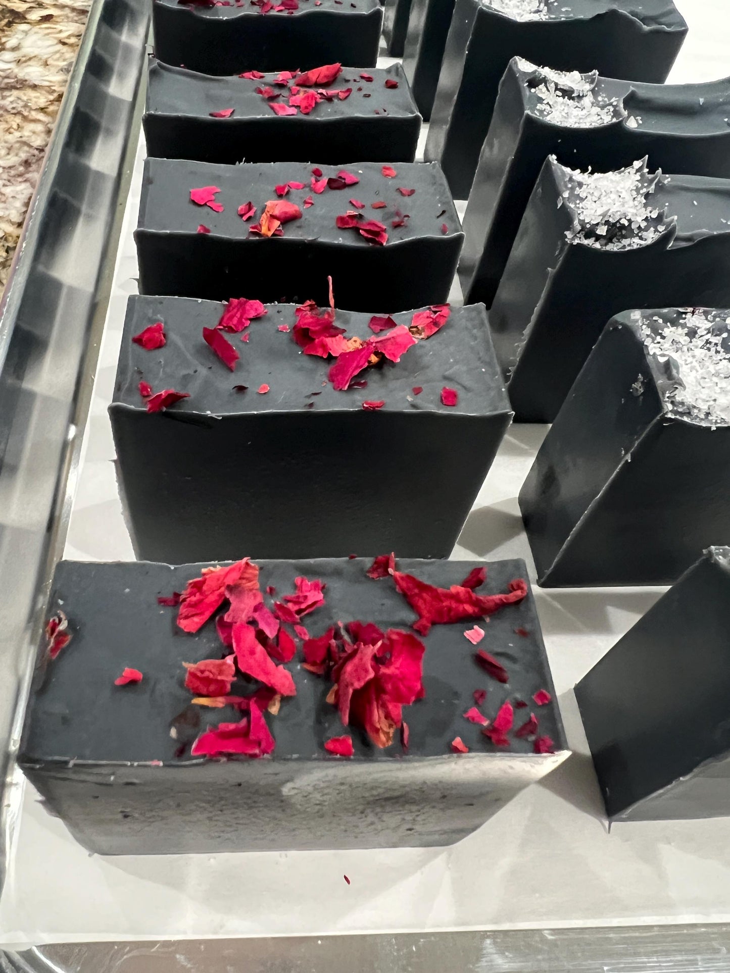 Activated charcoal with Bergamot, Grapefruit, Ylang/Ylang cold processed soap