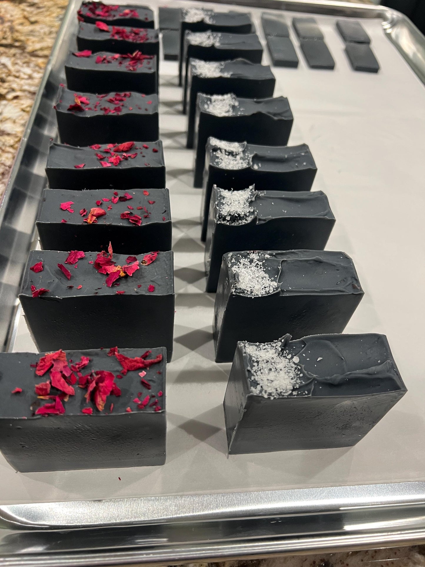 Activated charcoal with Bergamot, Grapefruit, Ylang/Ylang cold processed soap